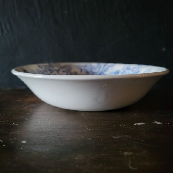 Vtg Enoch Wedgwood & Co Countryside Berry Bowl 5" Blue & White Scene - Picture 2 of 4